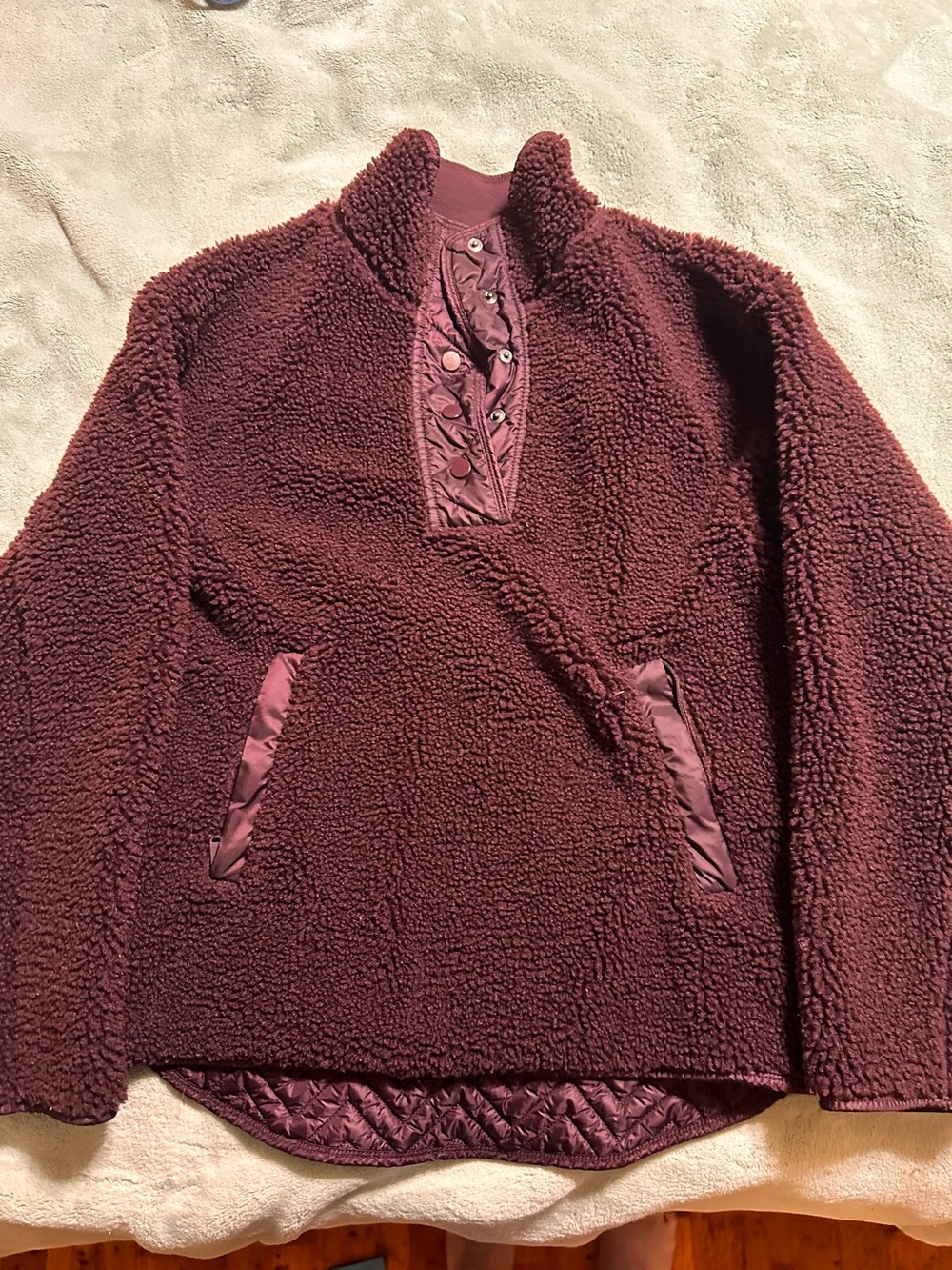 Athleta Plush Sherpa Pullover - Burgundy